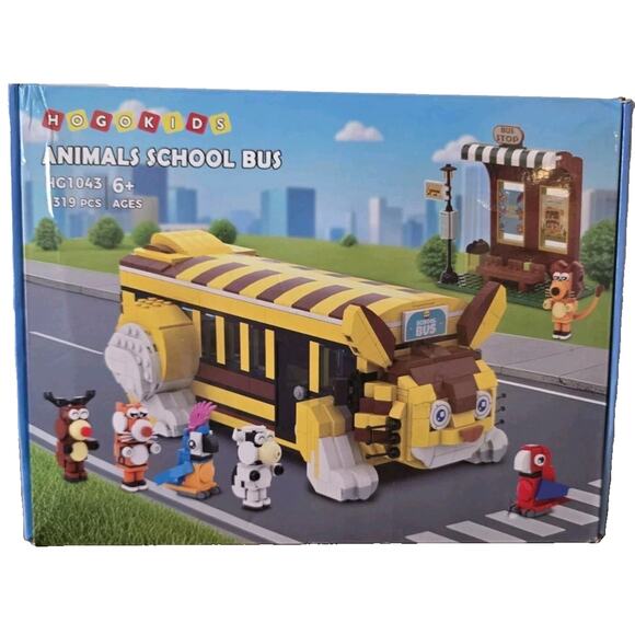 Hogokids Animal School Bus HG1043 1319PCS Building Toy Blocks Lego Knockoff NIB - Picture 2 of 3